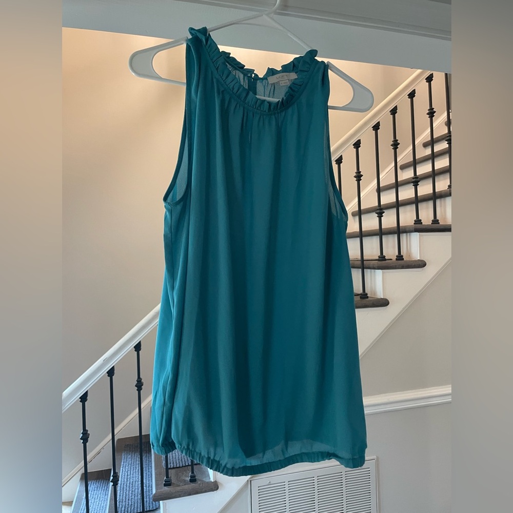 LOFT Teal Sleeveless Tank Top